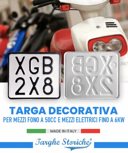 Targa per Ciclomotori fino a 50 cc veicoli elettrici fino a 6 kw