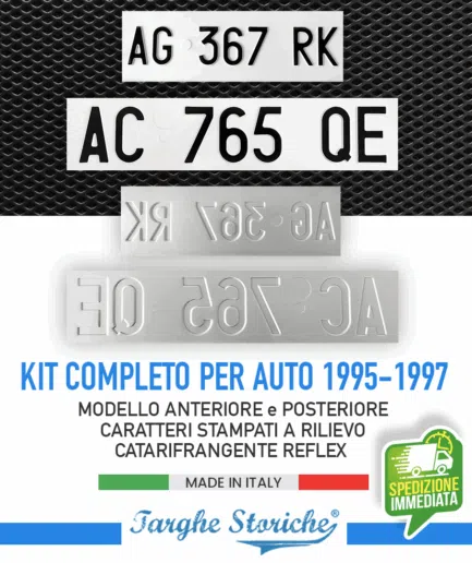 Kit Completo Targa Auto Posteriore e Anteriore dal 1995 al 1997