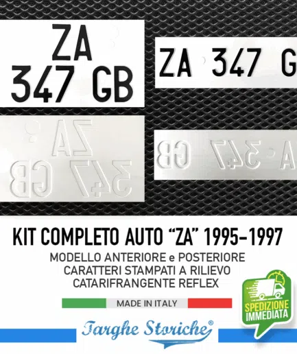 Kit Completo Targa Auto Posteriore e Anteriore dal 1995 al 1997 (ZA)