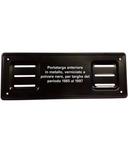 Portatarga per targa anteriore per veicoli dal 1985 al 1997 in Metallo Nero