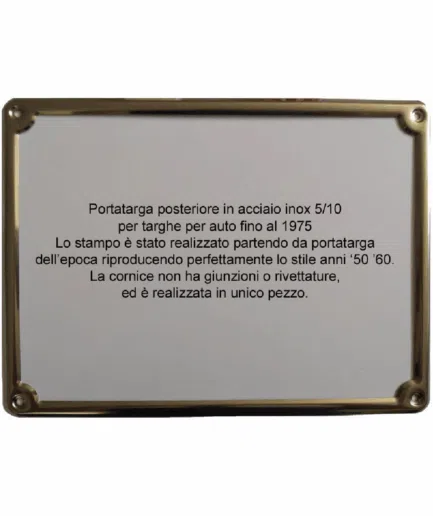 Portatarga per targa posteriore per veicoli dal 1952 al 1975
