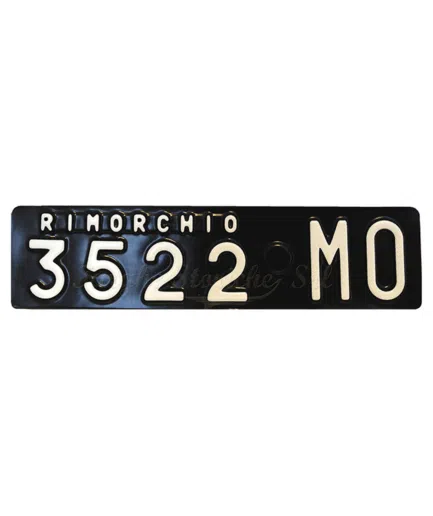 Targa Rimorchio in Plastica dal 1963 al 1984