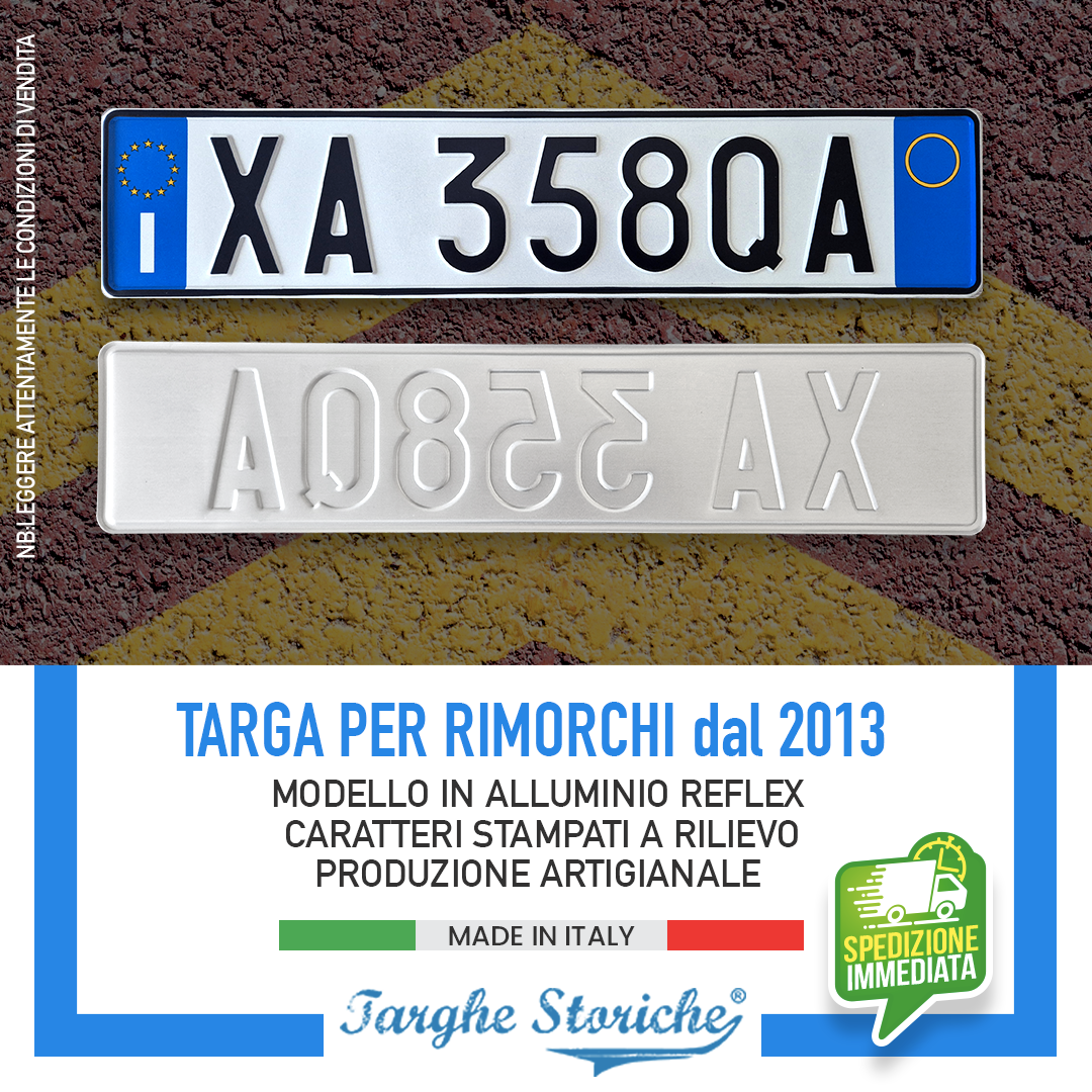 Targa Decorativa Personalizzata Per Moto – Alluminio Catarifrangente Con Caratteri In Rilievo, Made In Italy