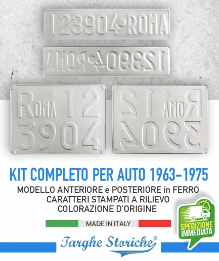 Kit Coppia Targhe per veicoli dal 1960 al 1962