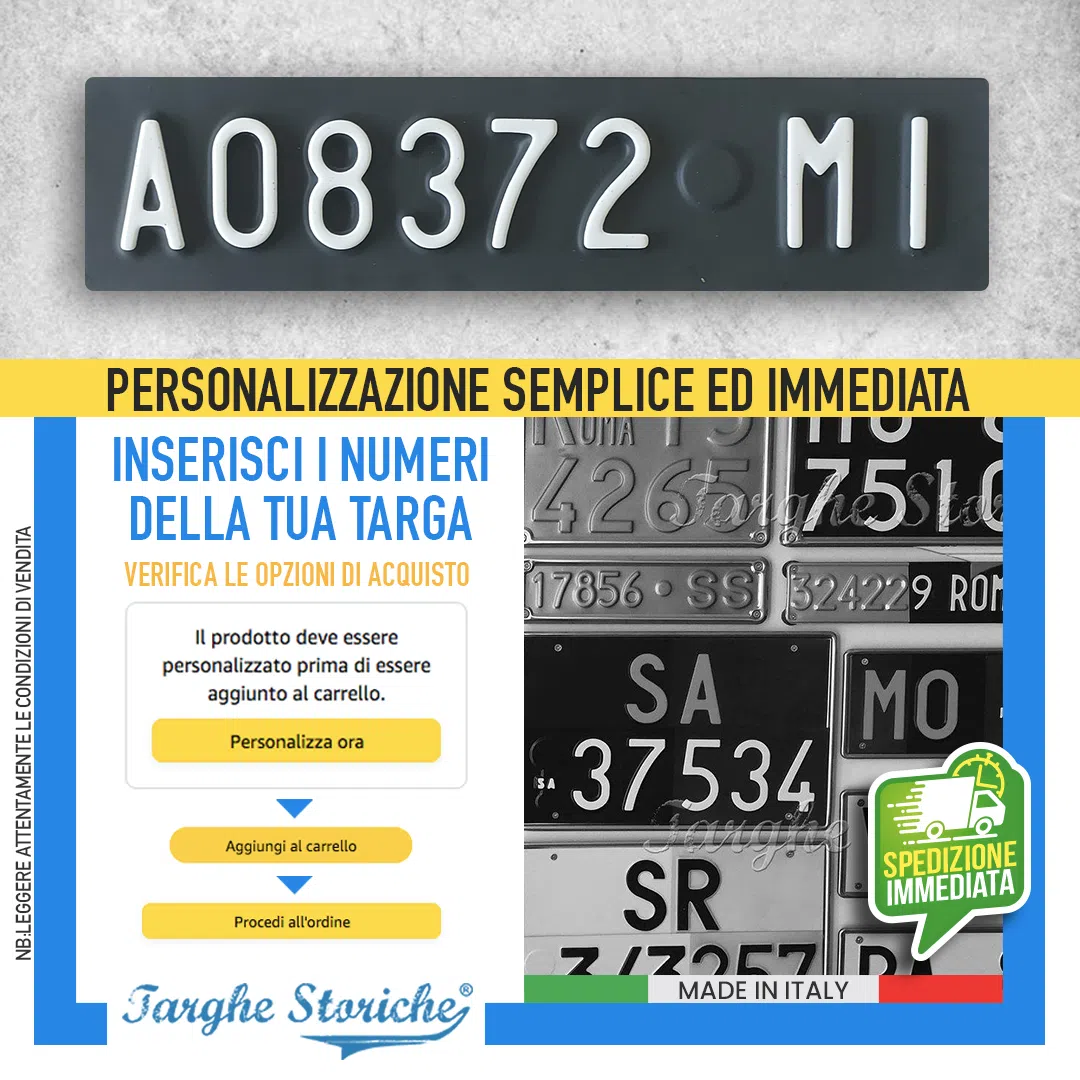 targhe anteriori antichizzata plastica 63-84 2