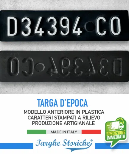 Targa Auto Epoca Anteriore dal 1963 al 1984 in Plastica