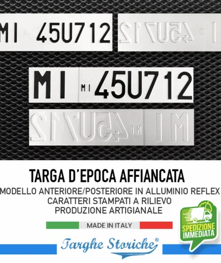 Kit Completo Targa Auto Posteriore e Anteriore dal 1985 al 1994 (Affiancata)