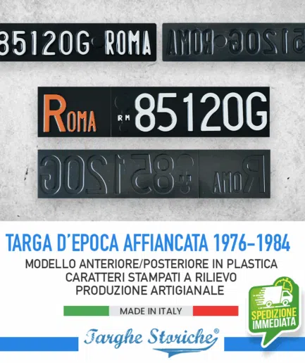 Kit Completo Targa Auto Posteriore e Anteriore dal 1976 al 1984 (Affiancata)