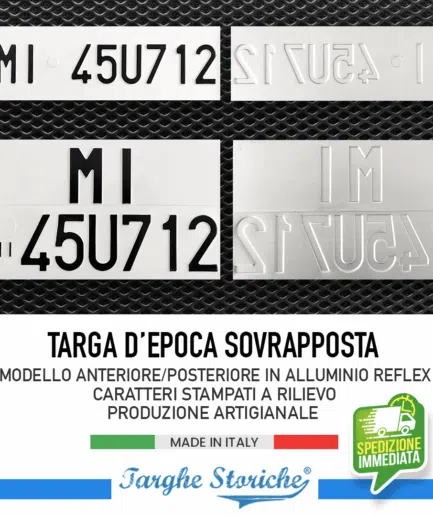Kit Completo Targa Auto Posteriore e Anteriore dal 1985 al 1994 (Sovrapposta)
