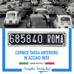 Portatarga per targa anteriore per veicoli fino al 1984 in Inox