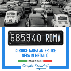 Portatarga per targa anteriore per veicoli fino al 1984 in Metallo Nero